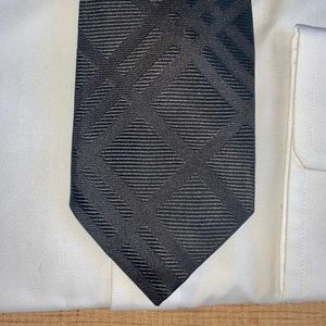Burberry Modern Cut Black & Black Check Silk Tie